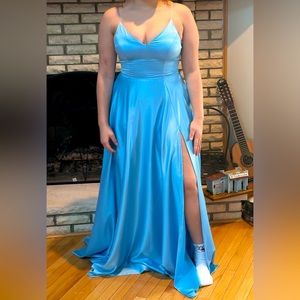 B. DARLIN Light Blue Prom Dress.               SIZE: 13/14